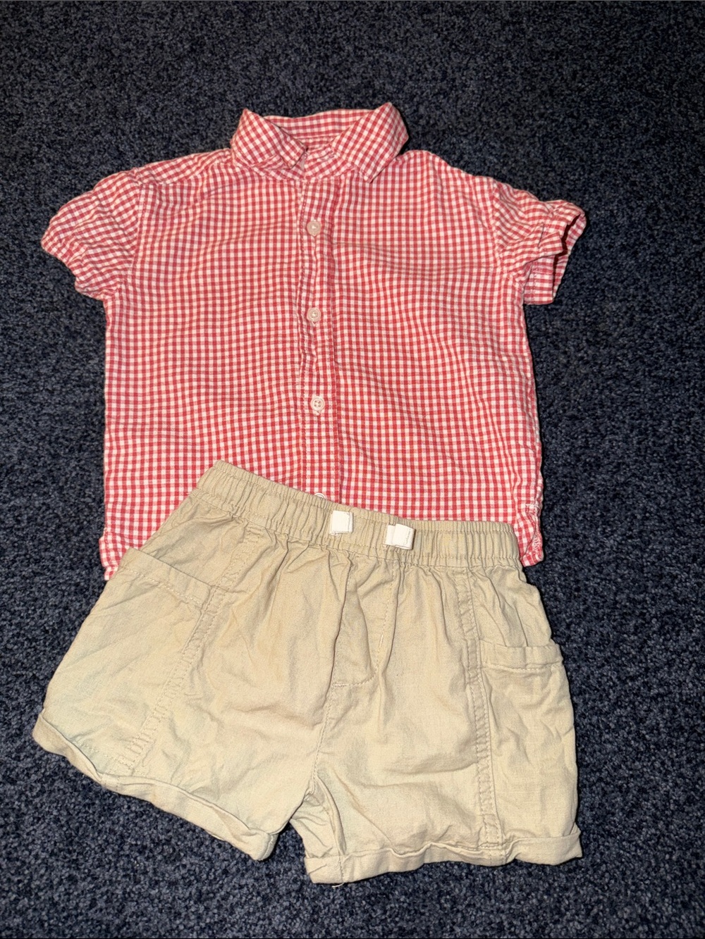Kids Red Gingham Button-Down Shirt by